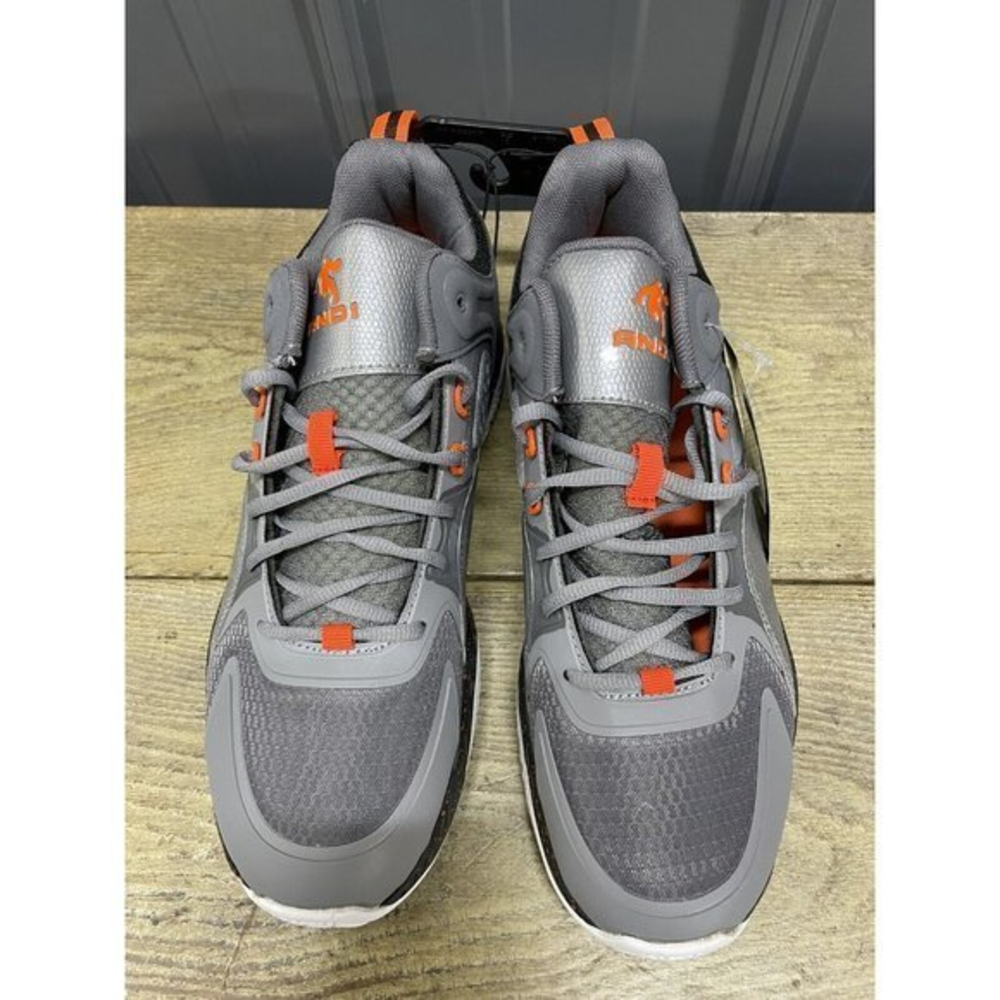 AND1 Men's Buckets Basketball Shoes‎ Mid Top Sneaker Grey NEW - MULTIPLE SIZES